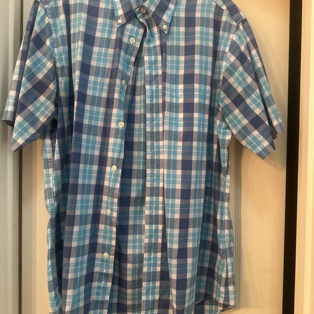 Men's Blue Plaid Shirt